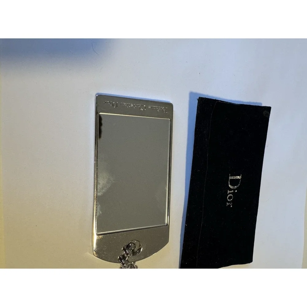 Dior Silver Compact Mirror with Crystals